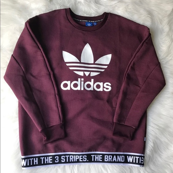 maroon adidas crew neck